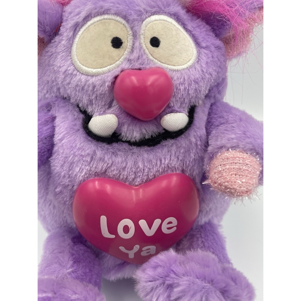 GEMMY Monster Maniacs Purple "LOVE YA" Plush Valentine's Day Sings Mahna Mahna - Picture 3 of 16